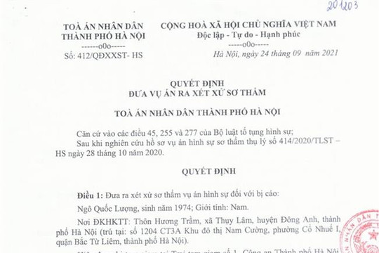 Liên quan đến việc Phóng viên Người Hà Nội từng phản ảnh: Bài 3- Ngày 17/11 Tòa án TP. Hà Nội sẽ đưa vụ án ra xét xử