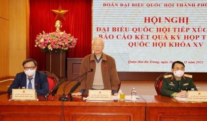 Tổng Bí thư Nguyễn Phú Trọng tiếp xúc cử tri Hà Nội, chia sẻ về phòng chống tiêu cực