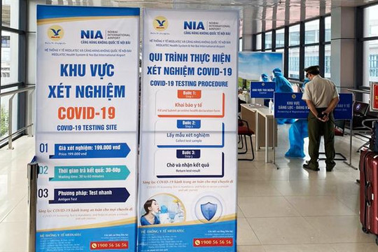 Tạm dừng dịch vụ test nhanh SARS-CoV-2 cho hành khách tại sân bay Nội Bài