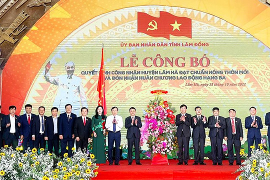 Huyện Lâm Hà, tỉnh Lâm Đồng được công nhận huyện nông thôn mới