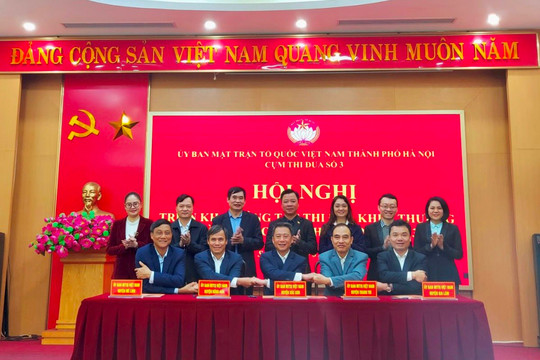 Cụm thi đua số 3 Ủy ban MTTQ Việt Nam TP.Hà Nội ký giao ước thi đua năm 2023