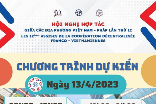  [Infographic] Chương trình dự kiến Hội nghị hợp tác giữa các địa phương của Việt Nam và Pháp lần thứ 12