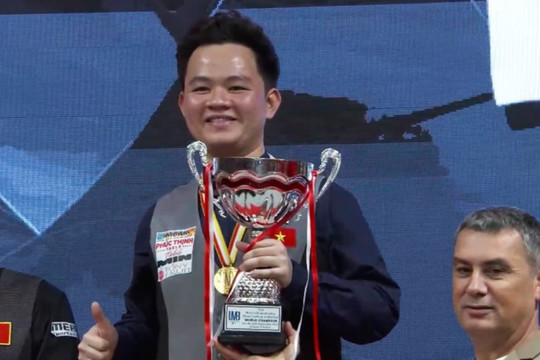 Cơ thủ Bao Phương Vinh vô địch giải billiards carom 3 băng thế giới
