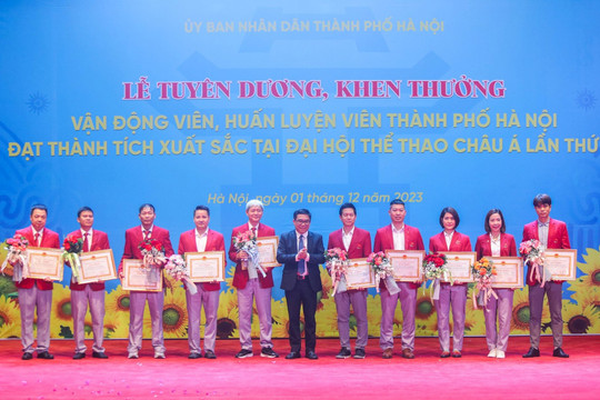 Hà Nội khen thưởng vận động viên, huấn luyện viên xuất sắc tại ASIAD 19