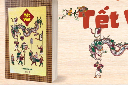 Sách Tết Việt bìa phóng tác từ tranh dân gian Đông Hồ, bọc mành tre