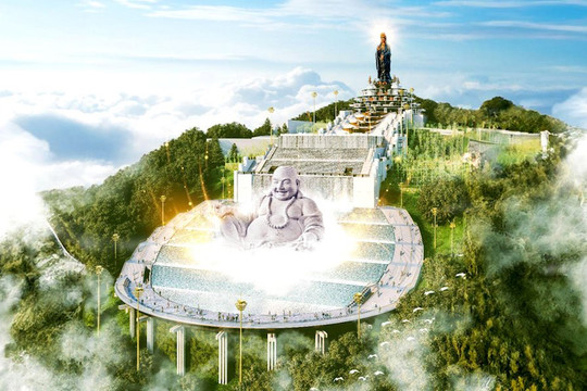 Chuẩn bị khai quang tượng Phật Di Lặc bằng sa thạch lớn hàng đầu thế giới ở núi Bà Đen