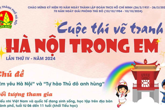 “Hà Nội trong em 2024”: Cuộc thi vẽ tranh chào mừng Kỷ niệm 70 năm Ngày Giải phóng Thủ đô