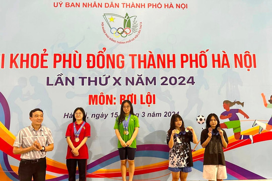 522 vận động viên học sinh Hà Nội thi đấu môn Bơi tại Hội khoẻ Phù Đổng