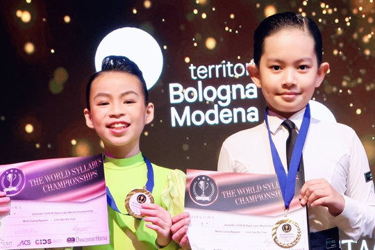 Con trai Khánh Thi và bạn diễn vô địch thế giới tại cuộc thi Syllabus World Championship 2024