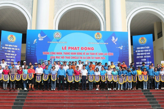 Hơn 1.000 vận động viên tham gia Hội thao công nhân viên chức lao động Thị xã Sơn Tây năm 2024