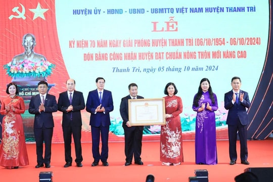 Thanh Trì là huyện đầu tiên của Hà Nội đạt chuẩn nông thôn mới nâng cao