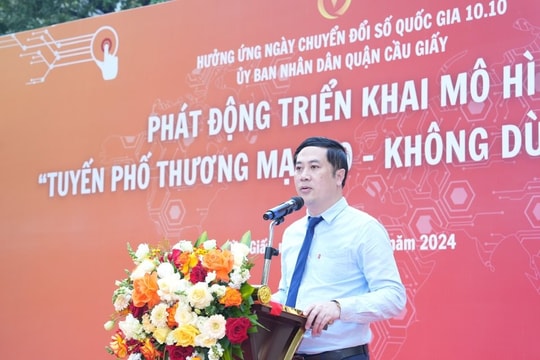 Quận Cầu Giấy phát động triển khai mô hình “Tuyến phố thương mại 4.0 - Không dùng tiền mặt”