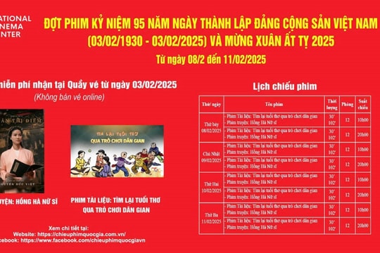 Chiếu miễn phí phim "Hồng Hà nữ sĩ" nhân kỷ niệm 95 năm Ngày thành lập Đảng và mừng Xuân Ất Tỵ 2025