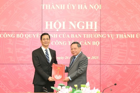 Hà Nội có tân Phó Trưởng ban Nội chính và Ban Tổ chức Thành ủy