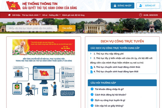 Hà Nội tiên phong tích hợp thủ tục hành chính trong Đảng lên Cổng Dịch vụ công quốc gia