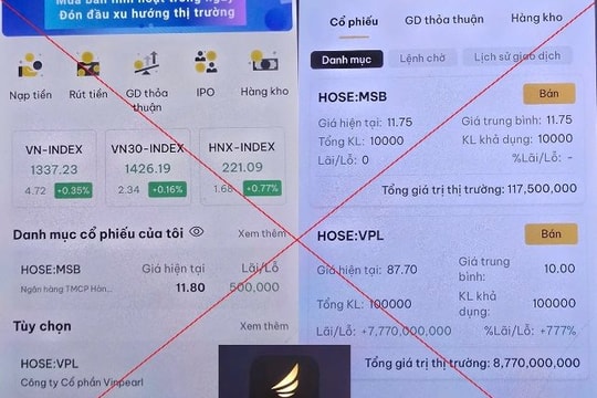 Công an TP. Hà Nội cảnh báo lừa đảo qua APP chứng khoán giả mạo