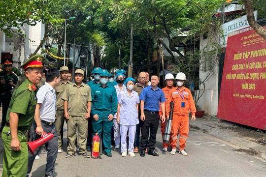 Quận Ba Đình tập huấn trực tiếp về công tác phòng cháy, chữa cháy