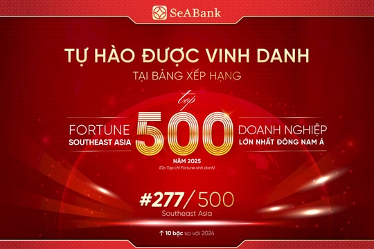 SeABank tăng 10 bậc trên bảng xếp hạng Fortune Southeast Asia 500