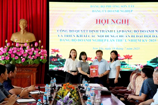Phường Sơn Tây xác định chủ đề, phương châm Đại hội đại biểu lần thứ I Đảng bộ Doanh nghiệp