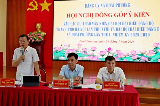 Xã Đoài Phương lấy ý kiến cho Dự thảo văn kiện chính trị Đại hội Đảng các cấp nhiệm kỳ 2025 - 2030