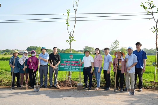 Phường Sơn Tây gắn biển công trình “Hàng cây Nông dân” và ra quân tổng vệ sinh môi trường