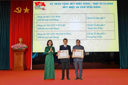 Các xã, phường ngoại thành Hà Nội tổ chức Lễ trao tặng huy hiệu Đảng đợt 7/11