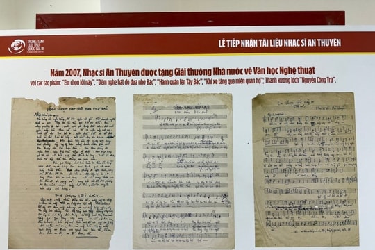 Trung tâm Lưu trữ quốc gia tiếp nhận tài liệu quý của hai nhạc sĩ An Thuyên và Võ Vang