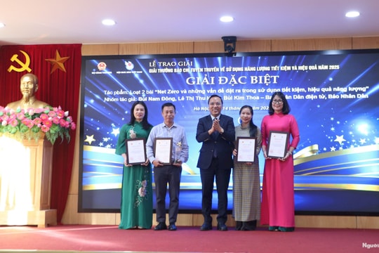 Trao Giải Báo chí tuyên truyền về sử dụng năng lượng tiết kiệm và hiệu quả năm 2025