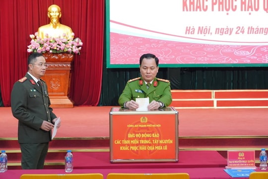 Công an Thành phố Hà Nội phát động ủng hộ đồng bào miền Trung, Tây Nguyên khắc phục hậu quả mưa lũ
