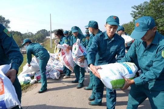 Xã Thanh Oai diễn tập xử lý các tình huống trong công tác phòng, chống thiên tai