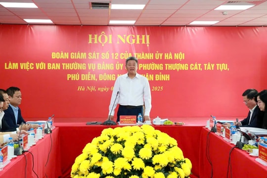 Đoàn giám sát số 12 của Thành uỷ Hà Nội làm việc với 5 phường về thực hiện các chuyên đề trọng tâm