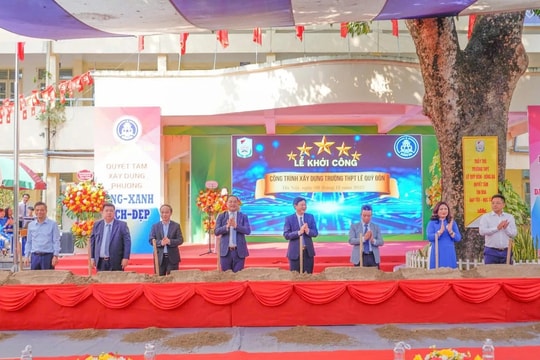 Phường Đống Đa: Khởi công xây dựng công trình Trường THPT Lê Quý Đôn