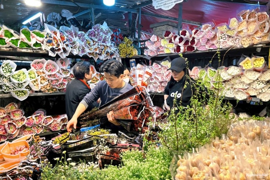 Nhộn nhịp chợ hoa đêm Quảng An