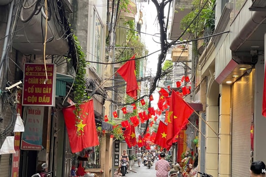 Treo cờ Tổ quốc chào mừng Đại hội đại biểu toàn quốc lần thứ XIV của Đảng