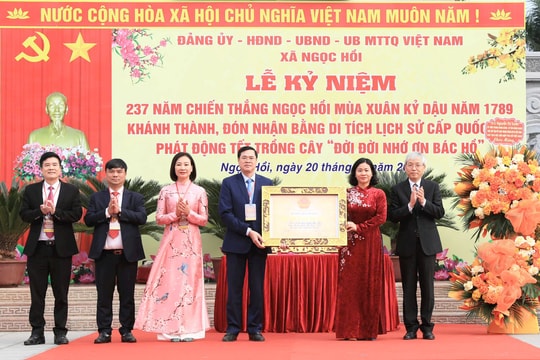 Kỷ niệm 237 năm Chiến thắng Ngọc Hồi, phát động Tết trồng cây Xuân Bính Ngọ