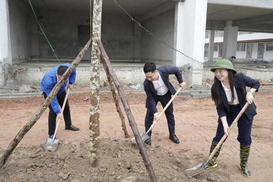 Xã Trung Giã hưởng ứng Tết trồng cây, lan tỏa thông điệp sống xanh