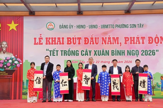 Phường Sơn Tây tổ chức Lễ khai bút, phát động Tết trồng cây Xuân Bính Ngọ 2026
