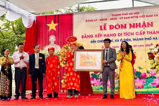 Xã Ô Diên (Hà Nội): Xếp hạng Di tích lịch sử - văn hóa cấp Thành phố đối với Đền Chính Khí