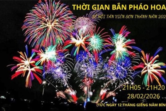 Lần đầu tiên bắn pháo hoa tại Lễ hội Tản Viên Sơn Thánh