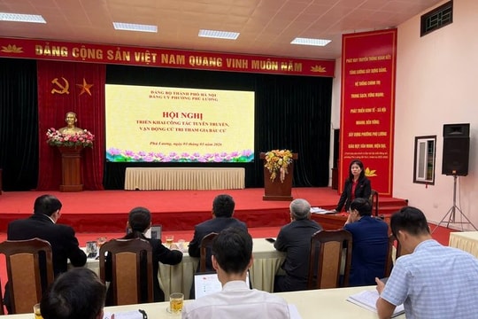 Đảng ủy phường Phú Lương tổ chức hội nghị triển khai công tác tuyên truyền, vận động cử tri tham gia bầu cử