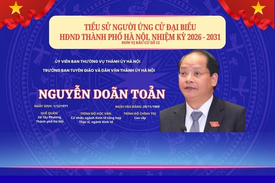 [Infographic] Đồng chí Nguyễn Doãn Toản ứng cử đại biểu HĐND TP Hà Nội khóa XVII, nhiệm kỳ 2026-2031