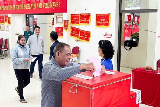 Xã Quốc Oai: Nhiều khu vực hoàn thành sớm việc bỏ phiếu bầu cử