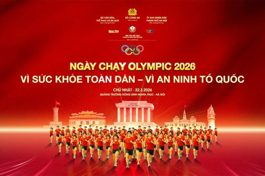 Ngày chạy Olympic - Vì sức khỏe toàn dân - Vì an ninh Tổ quốc năm 2026 chuẩn bị diễn ra tại hồ Hoàn Kiếm