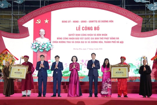 Hai Bàn thờ Phật bằng đá ở xã Dương Hòa được công nhận Bảo vật Quốc gia