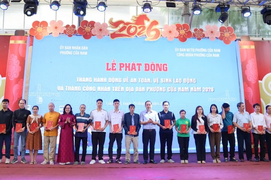 Phường Cửa Nam phát động Tháng hành động về An toàn, vệ sinh lao động và Tháng Công nhân năm 2026