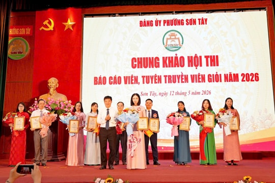 Sôi nổi Chung khảo Hội thi “Báo cáo viên, tuyên truyền viên giỏi phường Sơn Tây năm 2026”