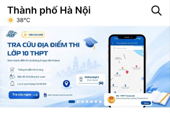 Học sinh có thể tra cứu lộ trình tới điểm thi lớp 10 trên iHanoi