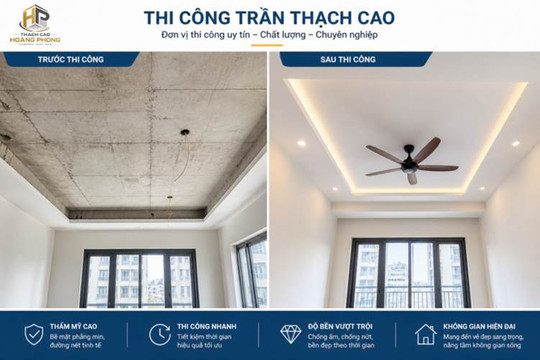 Thạch Cao Hoàng Phong chia sẻ kinh nghiệm thi công trần thạch cao tại Hà Nội