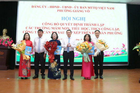 Phường Giảng Võ: Bảo đảm mọi học sinh đều được thụ hưởng môi trường học tập tốt nhất sau sắp xếp