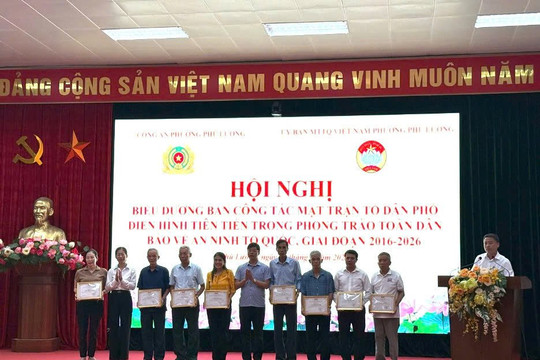 Phường Phú Lương: Biểu dương điển hình tiên tiến trong phong trào toàn dân bảo vệ an ninh tổ quốc giai đoạn 2016–2026